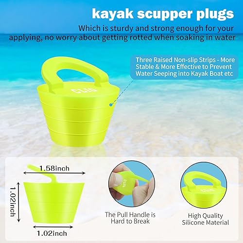 Miniatura 2 de Kit de asas de transporte de kayak con asas en T delanteras y tapones de estribo – 4 piezas cada uno, ojos de almohadilla de kayak con remaches de