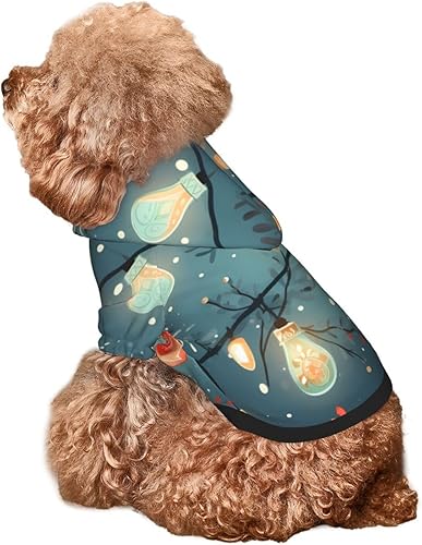 Miniatura 7 de Christmas Lights Chic 3D Dog Hoodies for Small Pets A Cozy Costume for Stylish Puppy Cosplay Delight XS