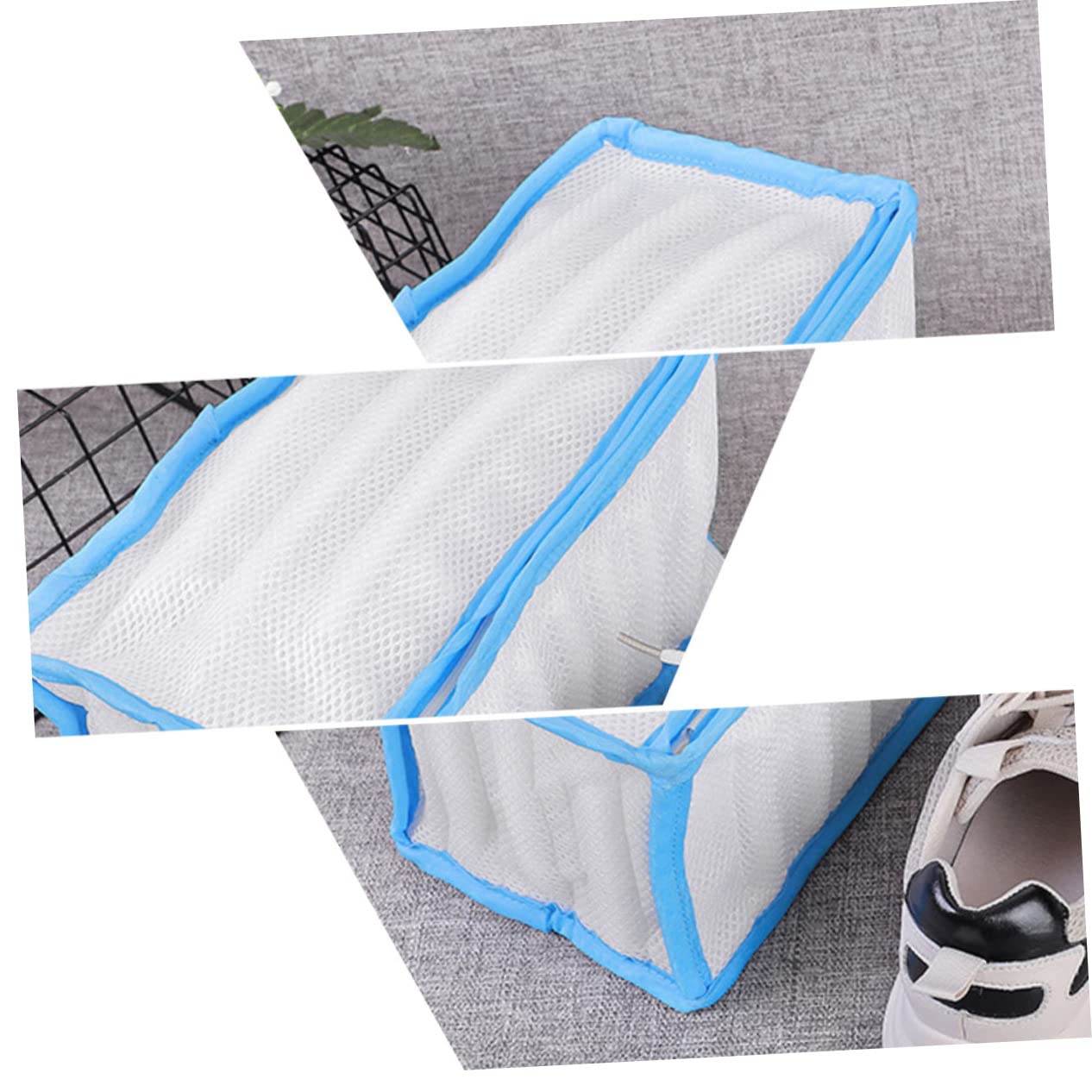 Zerodeko 3pezzi Borsa Per Lavaggio Scarpe Rete Sacchetto Lavatrice Con Cerniera Protegge Le Scarpe Da Deformazioni Durante Lavaggio Per Sneakers