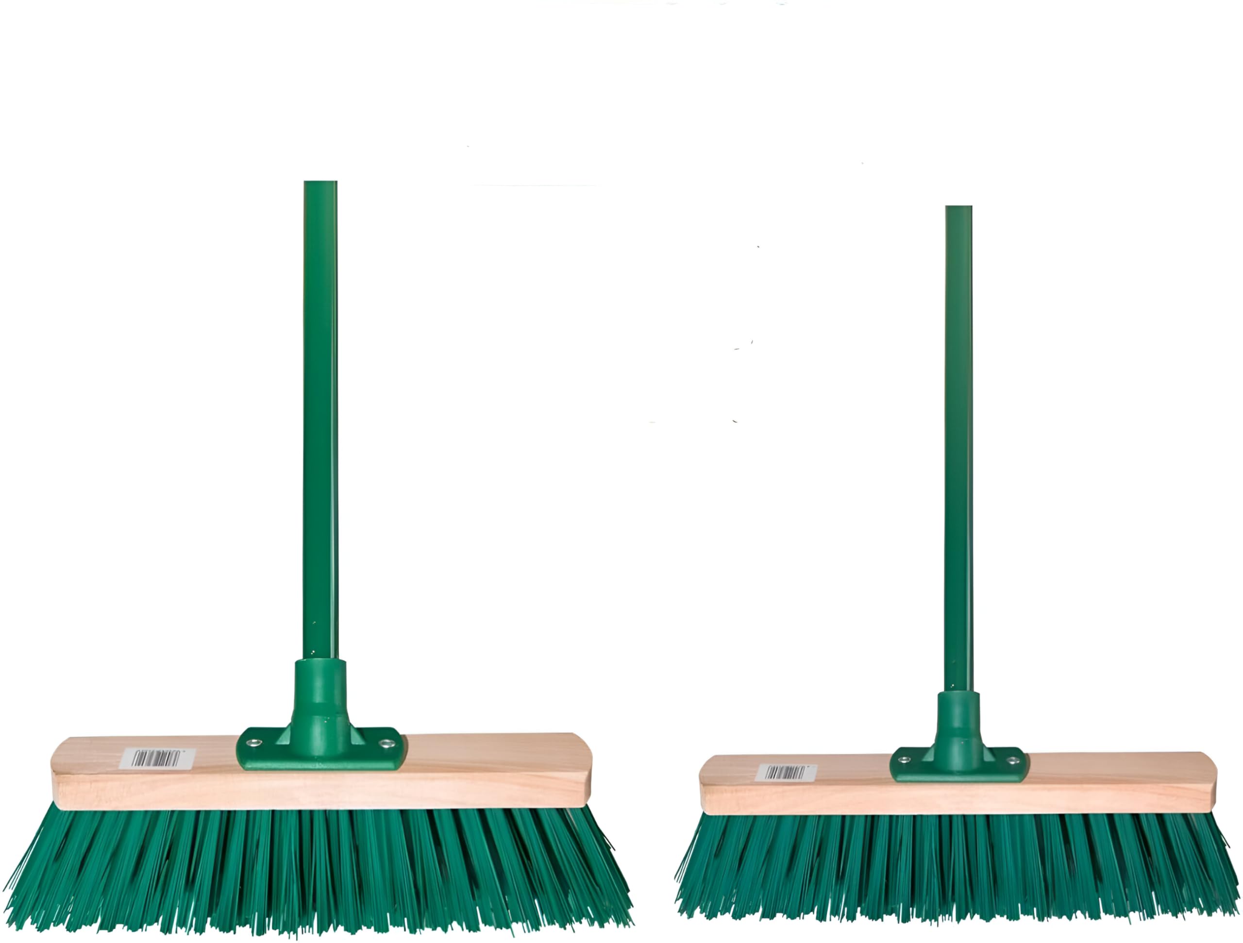 Sweeping Brush Head with Handle PVC Bristle Outdoor Broom Garden Sweeper GREEN (30cm)