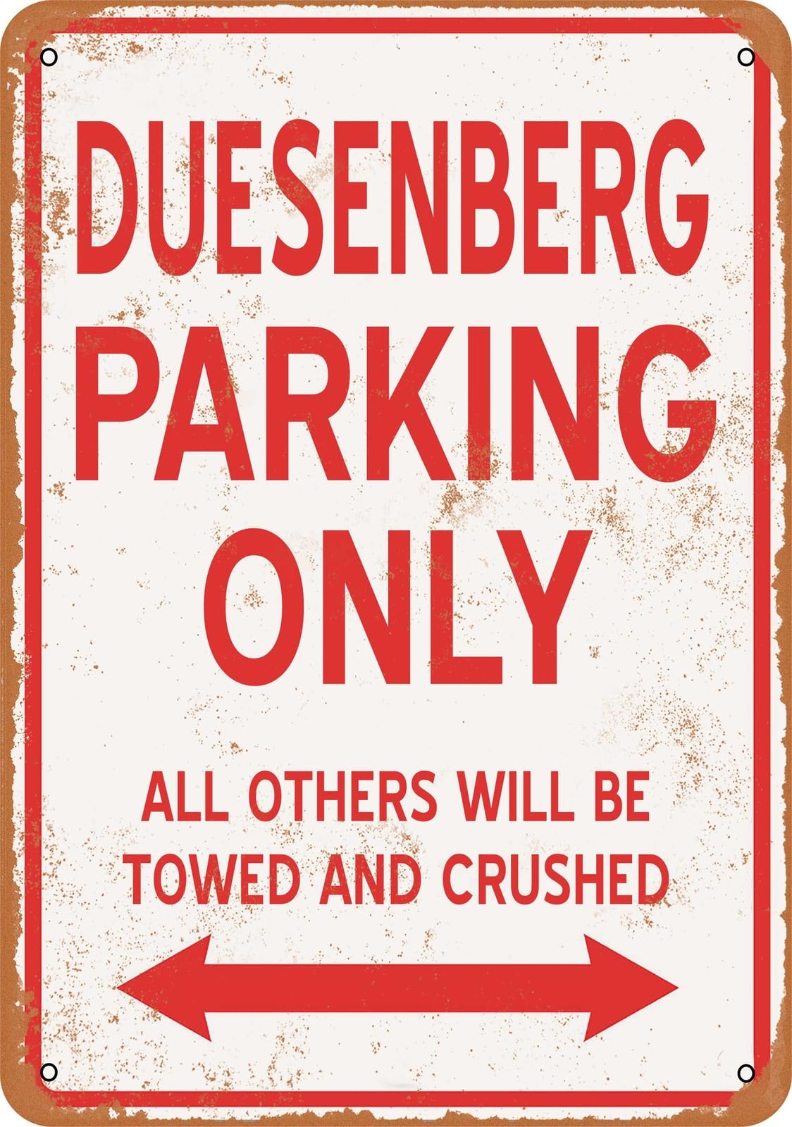 Metal Sign - DUESENBERG PARKING ONLY - Vintage Look home decor