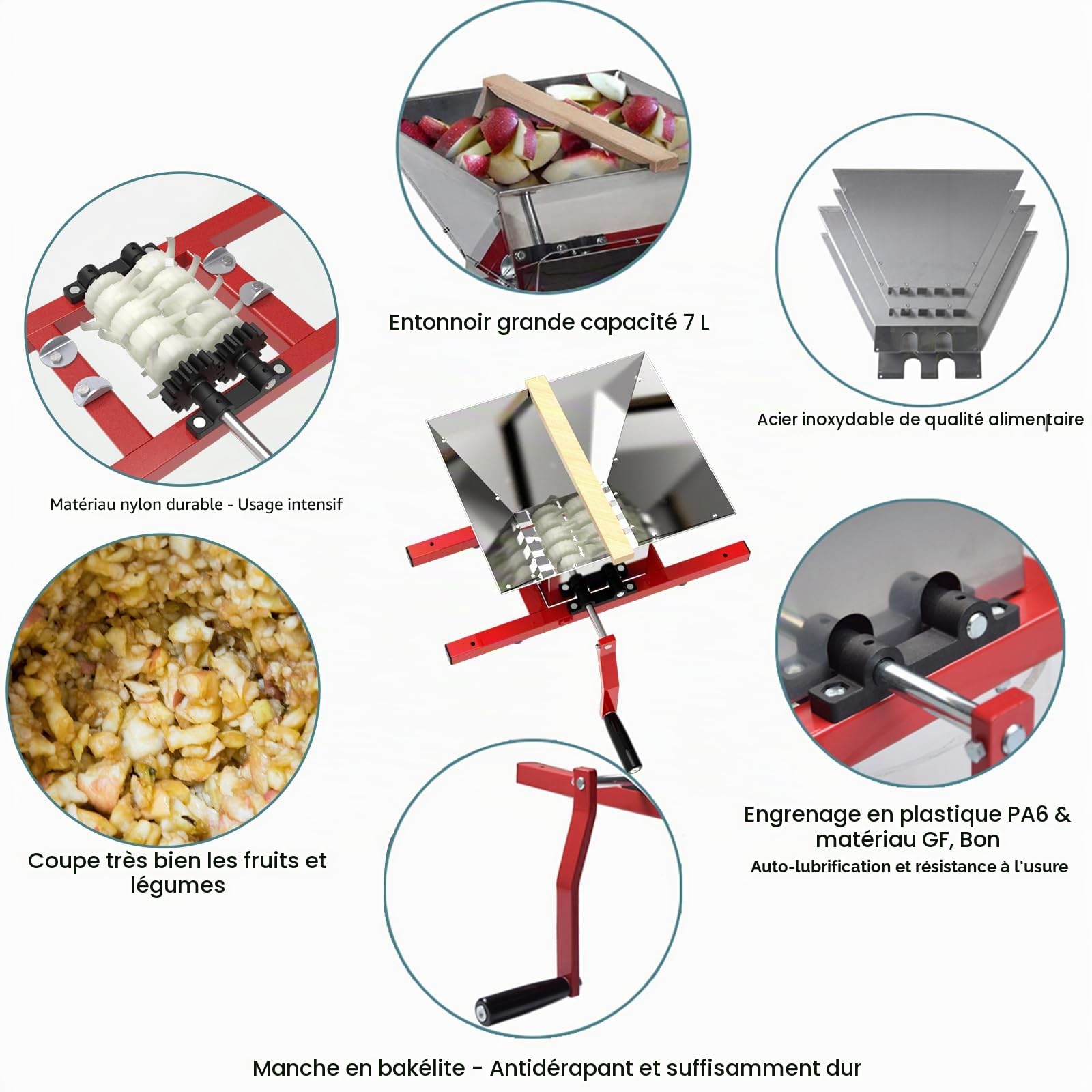 SQUEEZE master Presse à Fruits Portable 7 l Broyeurs de fruits