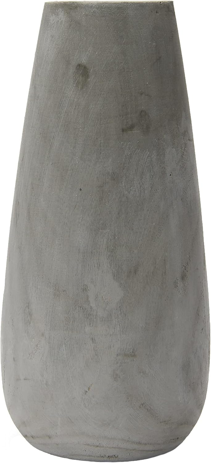 Creative Co-Op Paulownia Wood Grey Wash Vase