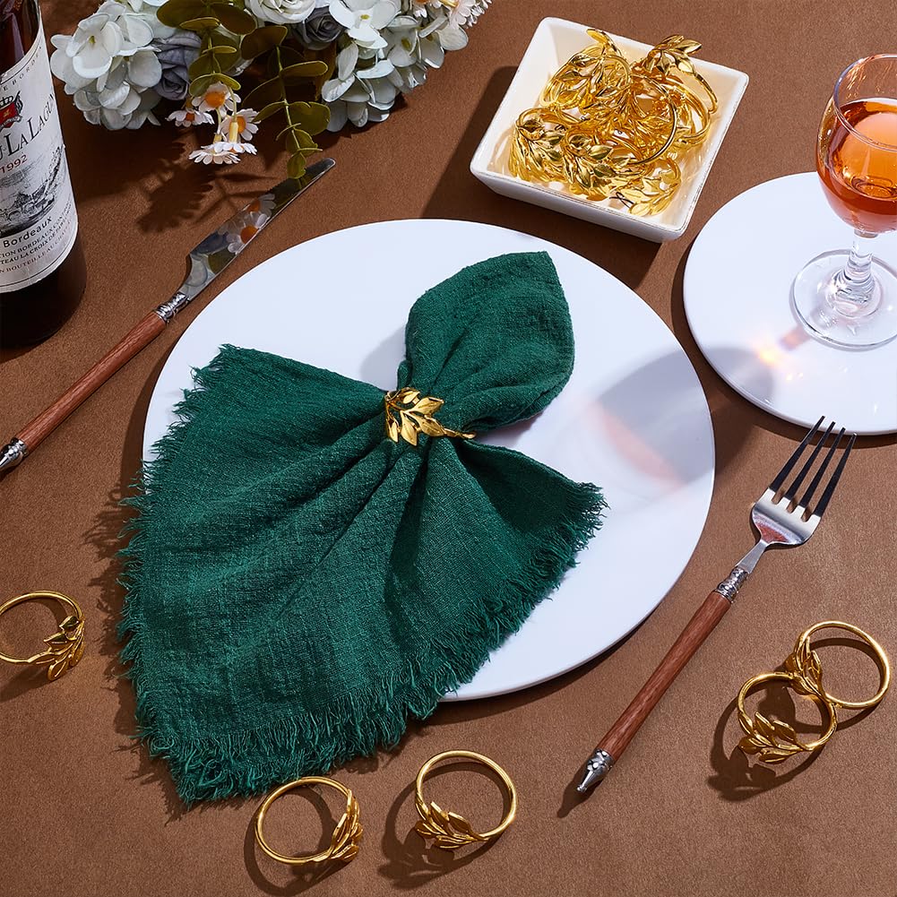 UNICRAFTALE 100pcs Anneaux de Serviette en Feuille Dorée en Alliage en Gros Porte Serviette Métallique Décor de Serviette pour Dîners Banquets Thanksgiving Noël Fêtes Mariage