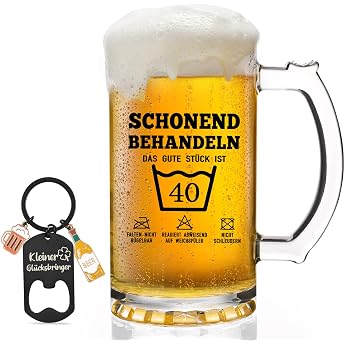 Joymaking Bierglas Geschenk 40. Geburtstag - F r Mann Und Frau Biermug 50. Geburtstag Bierkrug 05L
