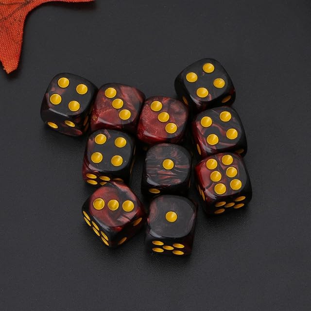 Foto 6 de 8 de Juego de 10 dados de mesa portátil de seis caras de 12 mm, cubo transparente, esquina redonda