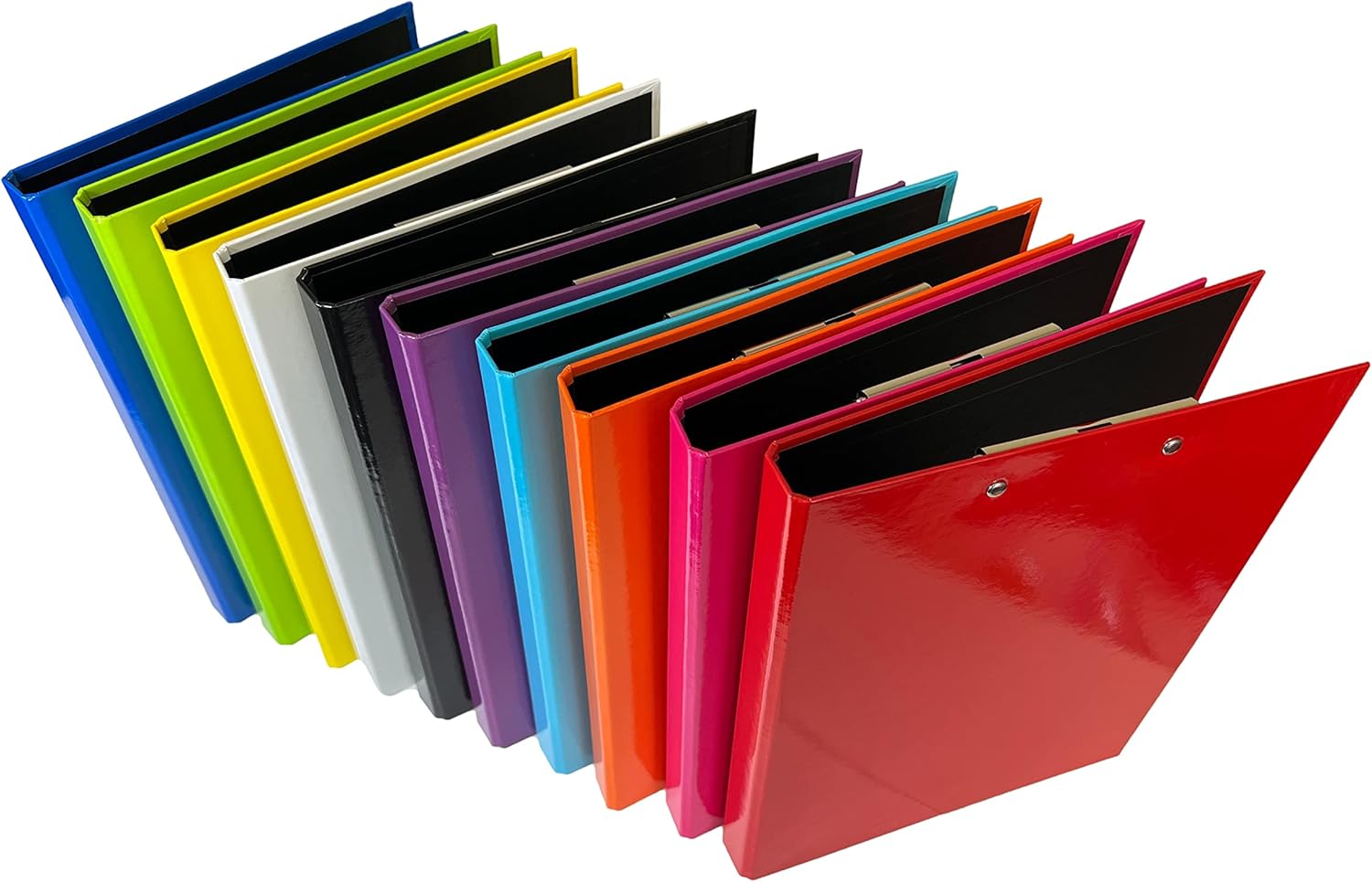 Pack of 10 Assorted Colour A4 Clipboard Document Clamp File Folders