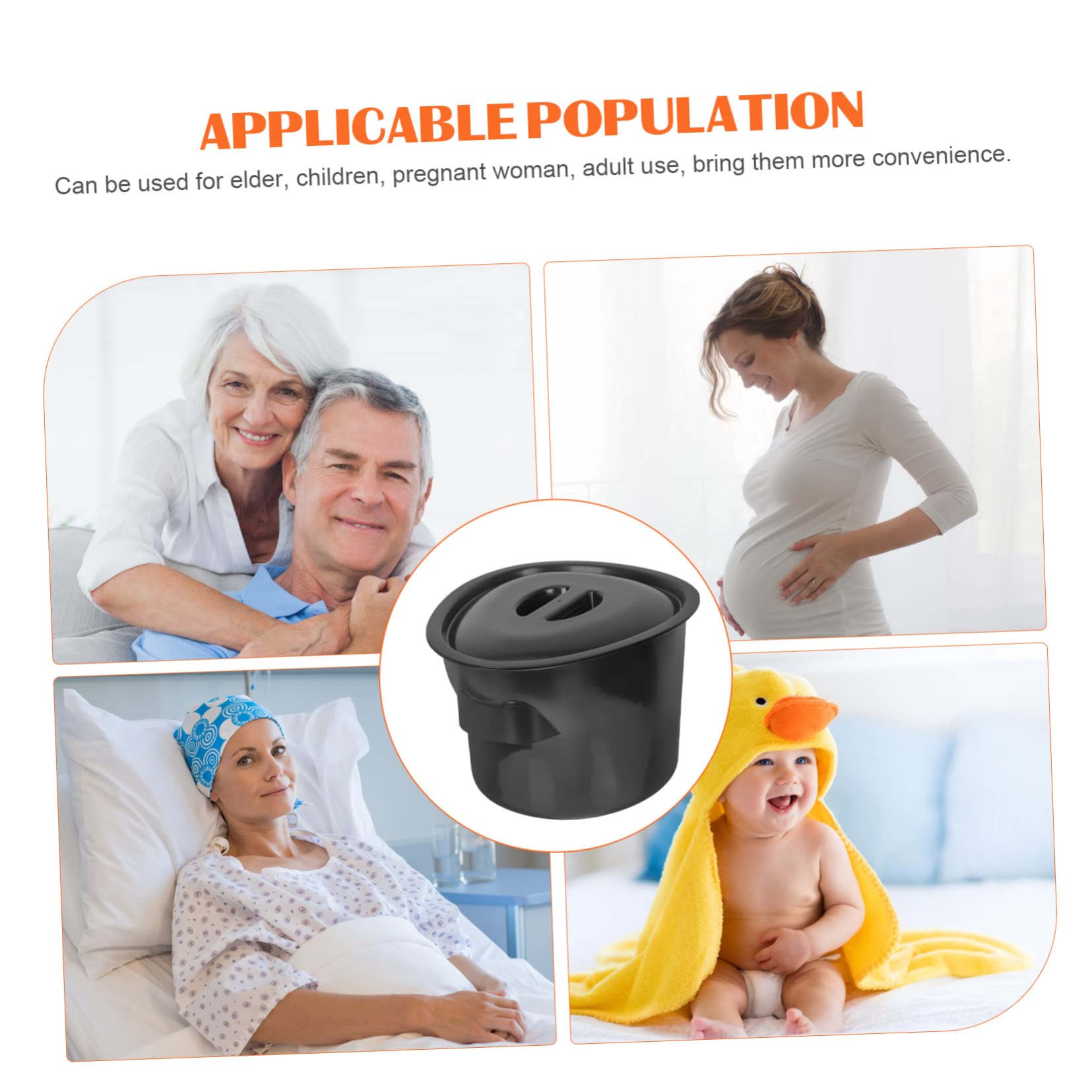 Orinal Portátil de Plástico con Tapa para Adultos Mayores y Discapacitados