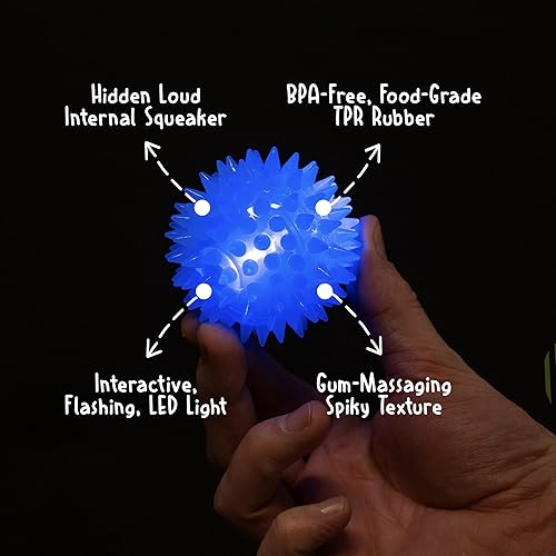 Miniatura 6 de Gnawsome Squeak and Light Fútbol, multicolor, 2.5 pulgadas, 10010, 1 unidad