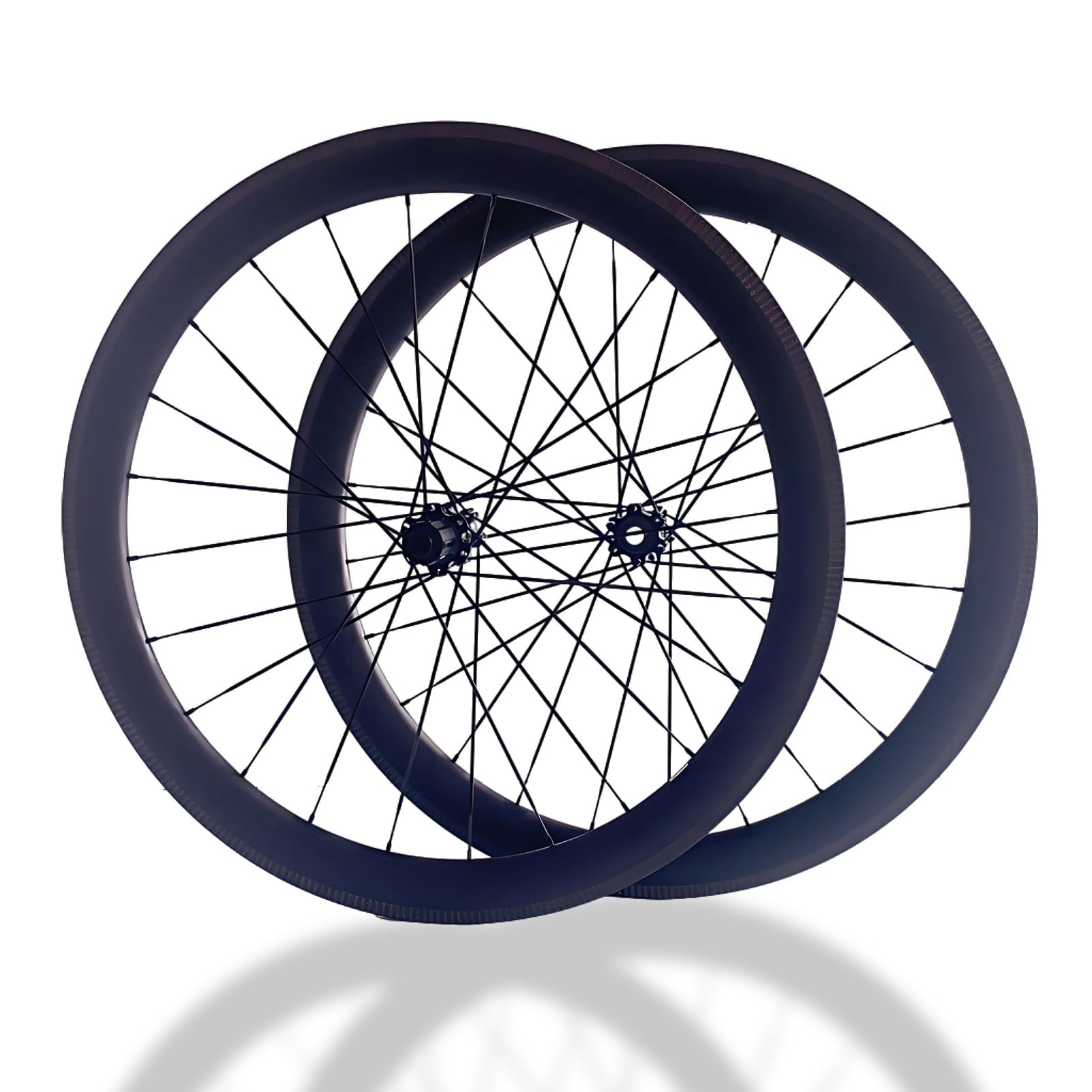 ZXGSXIOU 700C Carbon Fiber Road Bike Wheelset Front And Rear Rims Disc Brake Thru Axle 15x100mm/12x142mm 24H Hubs For 8 9 10 11 12 Speed Cassette