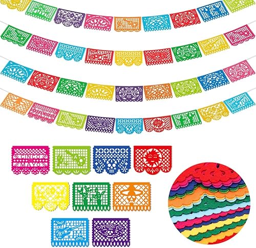 Urby Papel Picado Mexicano para Fiesta, decoraciones ideales para el Día de la Independencia mexicana y decoraciones del mes de la herencia hispana.