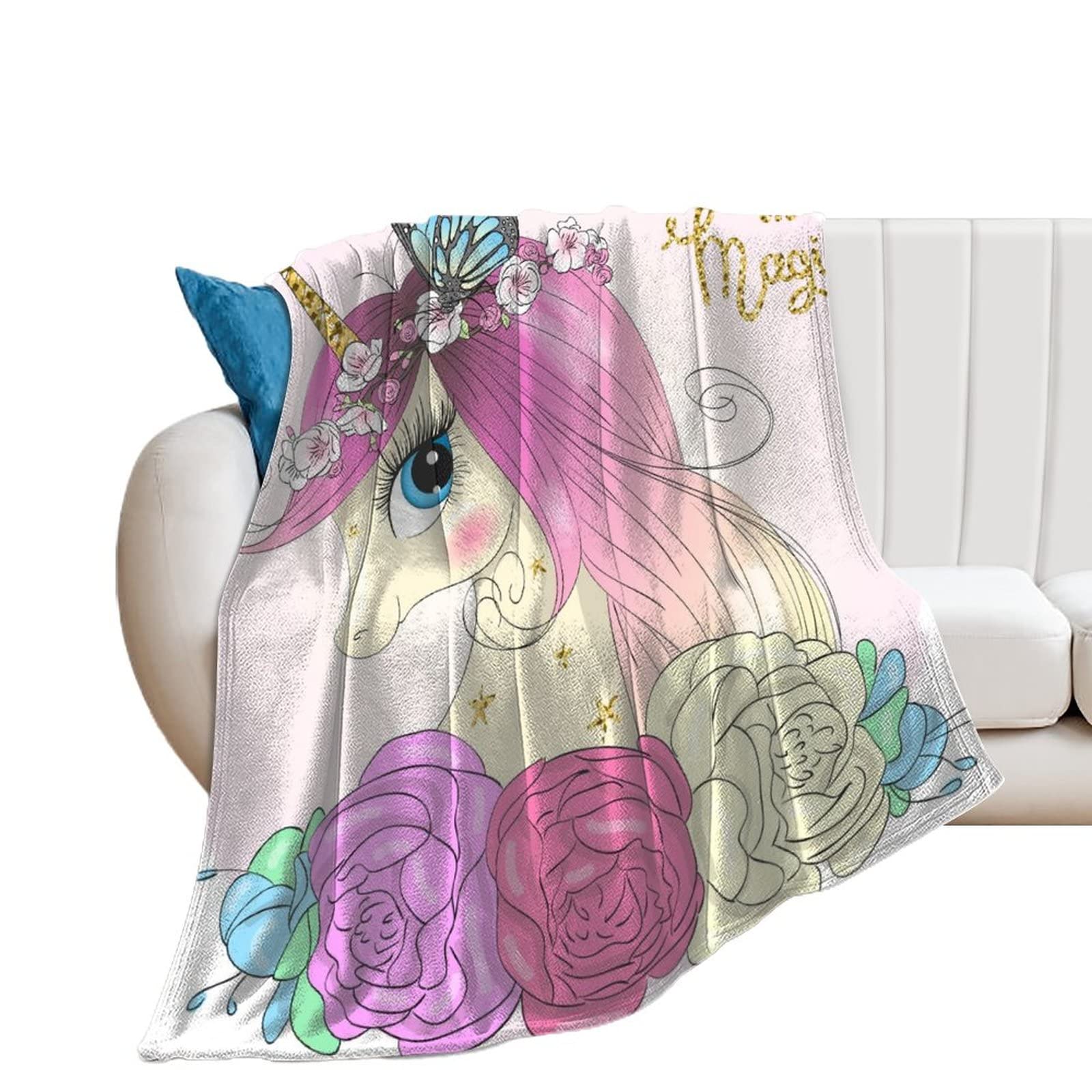 Couverture licorne papillon en flanelle polaire pour créer un nid douillet à la maison