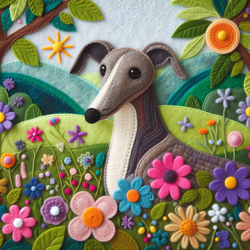 Single Luxury Greyhound Birthday Greeting Card (MEA)