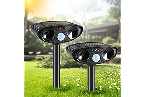 Solar Ultrasonic Animal Repeller, Dual Passive Infrared Detector, Enhanced Solar Charging Panel,...