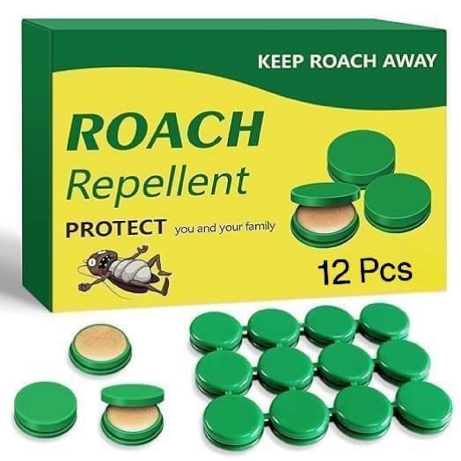 Cockroach Repellent Traps for Kitchen Bathroom Cabinets Pack of 12 - Easy to Place Insect Catcher Traps for Home Clean Hygienic Living Spaces Indoor Use Pest Control Solution-image-12