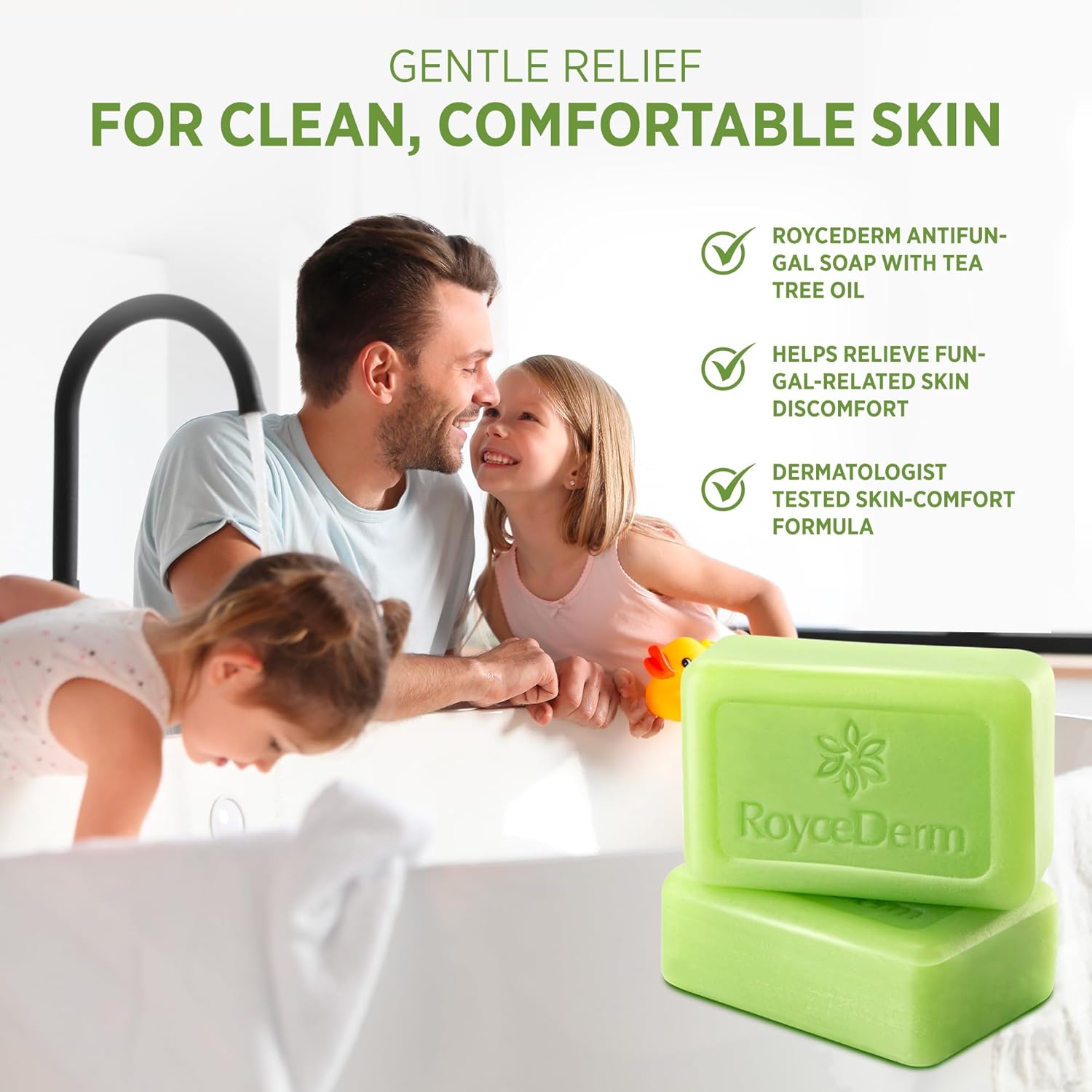 Roycederm Antifungal Bar Soap - Tea tree Oil Soap - Athlete’s Foot Treatment for Jock Itch & Ringworm - Medicated Antifungal Soap with Clotrimazole 1% - Tea Tree Oil Scent, 1 Pack - Image 6