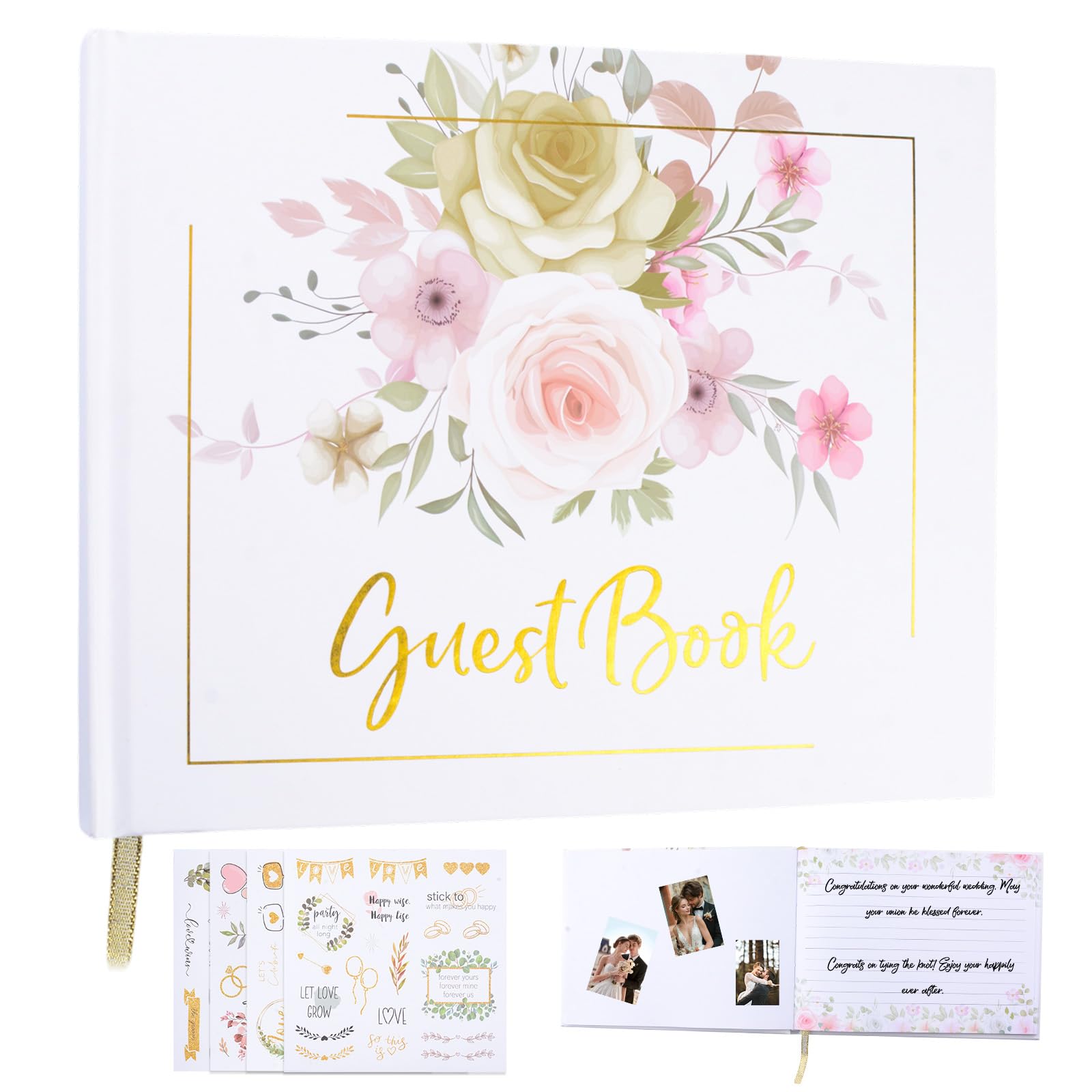 Libro de invitados personalizado bodas recuerdos fiestas firmas pegatinas fotos