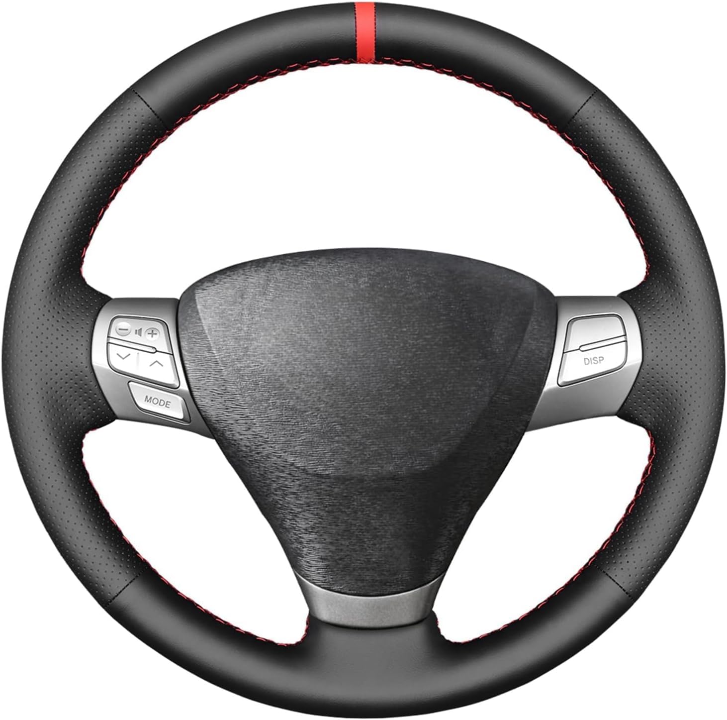 Custom Black Genuine Leather Steering Wheel Cover for Toyota Solara Camry Solara 2007 2008 / Venza 2009 2010 2011 2012 Car Hand Stitched OEM Interior Accessories