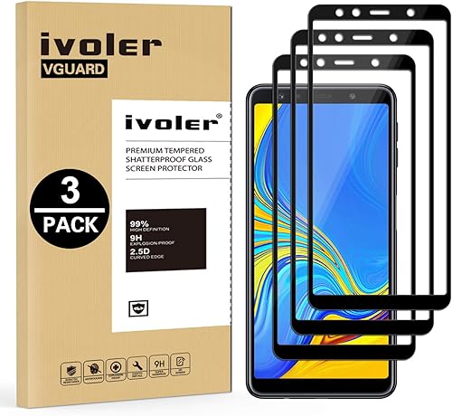 iVoler Pack  Pellicola Vetro Temperato Compatibile con Samsung Galaxy 2018   Copertura Completa  Pellicola Protettiva Protezione per Schermo per Samsung Galaxy 2018