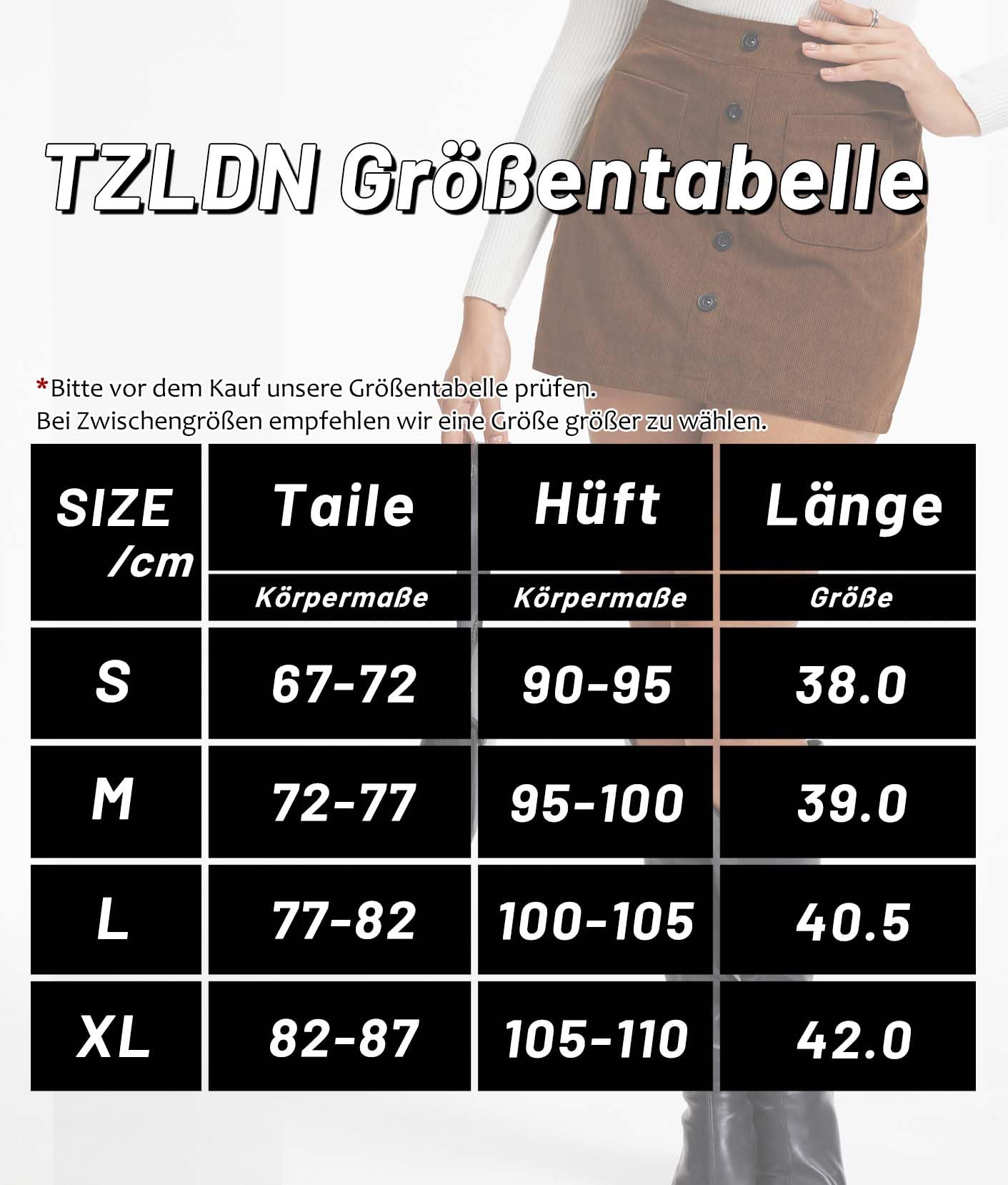 TZLDN Mini jupe en velours côtelé pour femme - Jupe crayon - Avec poche à taille haute - Élégante - En velours côtelé - Pour l'hiver