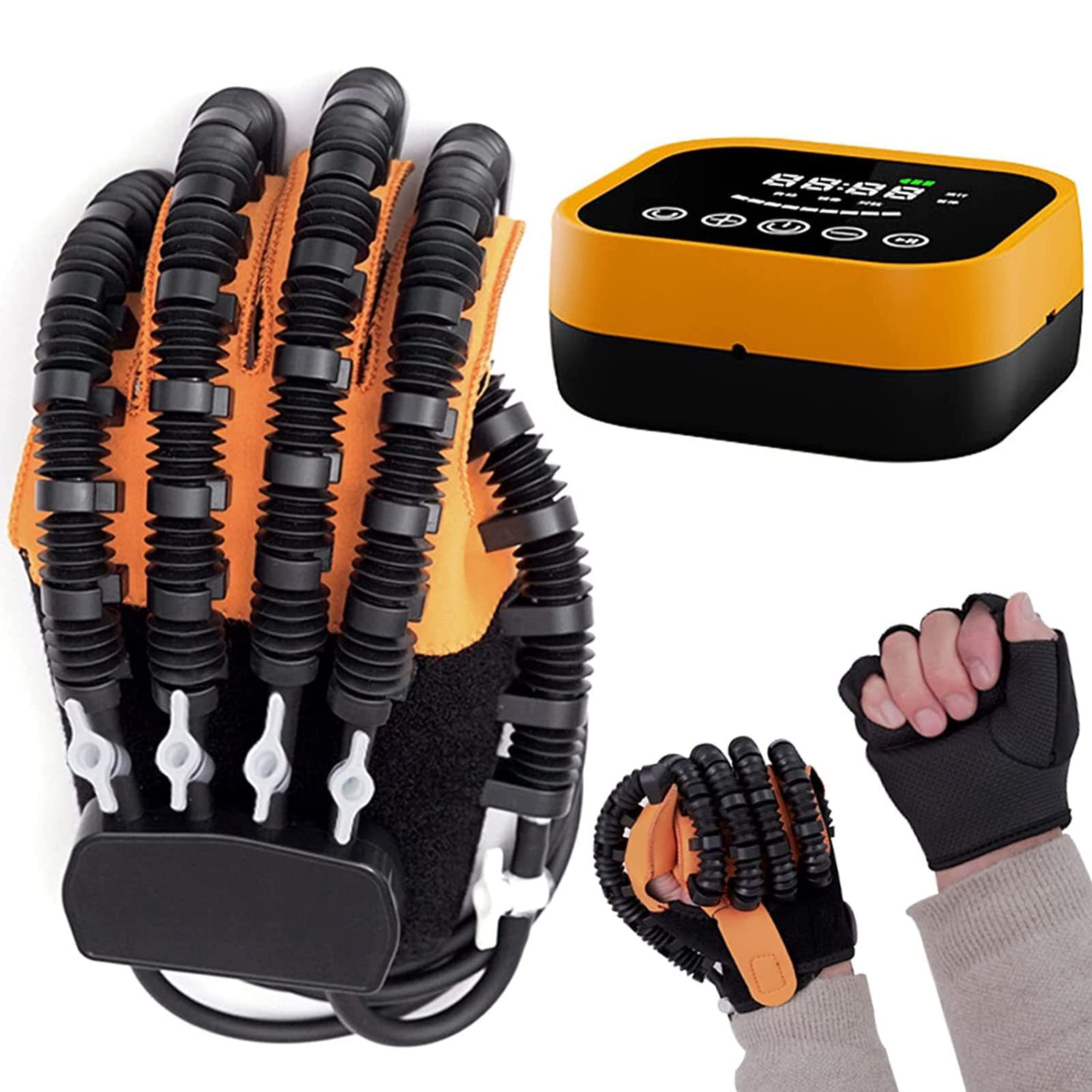 Hemiplegia Finger Rehabilitation Trainer Rękawice robota Trening palców Skok Szyna ręczna do rehabilitacji obu rąk (rozmiar: kod S, kolor: lewa ręka) (lewa ręka kod M)