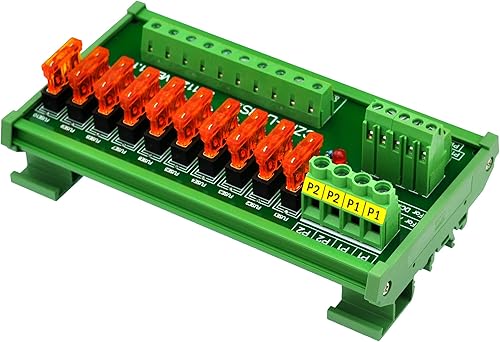 Miniatura 6 de Electronics-Salon Montaje en carril DIN 10 posiciones de distribución de energía placa del módulo de fusible, para ACDC 5  32V