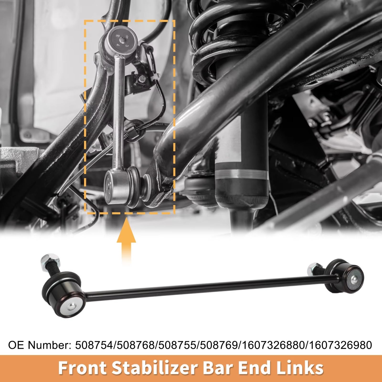 Bieletas de Barra estabilizadora Delantera 2 Piezas Bieleta de Barra estabilizadora Delantera 508754/508768 Compatible con Peugeot 301 2014-2020 para Peugeot 2008 2013 2014 2015 2016 2017-2020