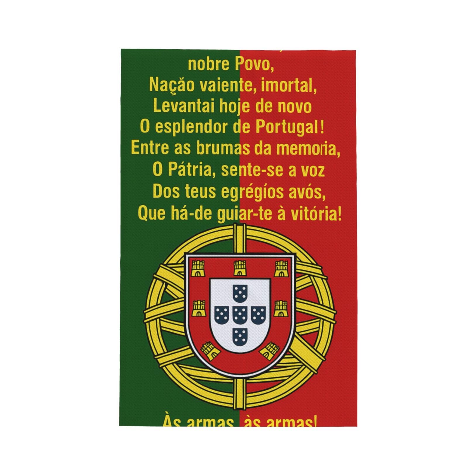Xxahnbm Black Portugal Flag And Anthem Print Waffle Kitchen Towel,Absorbent Hand Towel