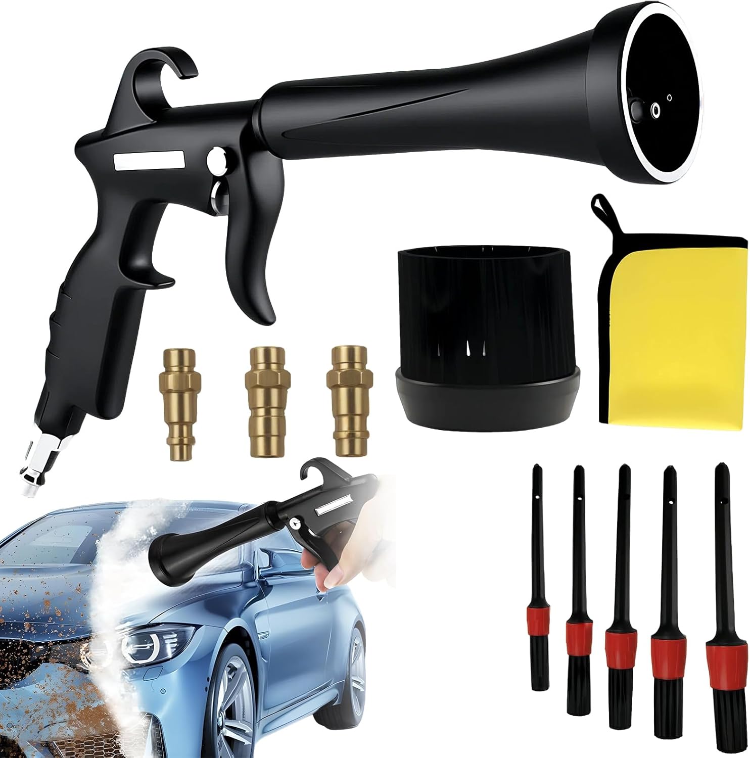 Dry Cleaning Gun, Multi-Purpose Blow Gun, Durable Automotive Cleaning Gun for Vehicle Maintenance, Adjustable Dust Removal Gun for Hard-to-Reach Areas, Professional Air Cleaning Gun Kit (1)
