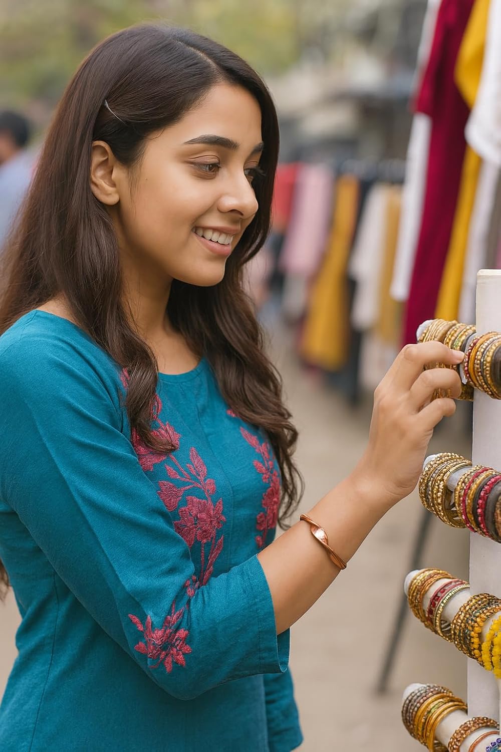 Touchstone Copper Bracelet Tibetan Style. Hand Forged with Solid and high Gauge Pure Copper. - Image 7