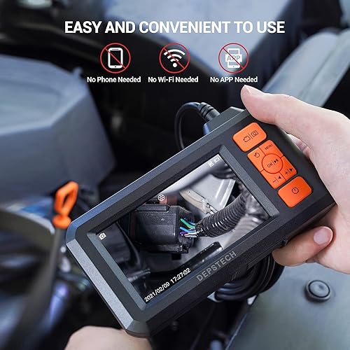 Miniatura 4 de DEPSTECH - Endoscopio industrial de 5.5 mm, cámara de inspección de boroscopio digital HD 1080P con pantalla de 4.3 pulgadas, cámara de serpiente