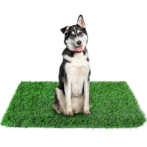 GLOBREEN 34" x 23" Fake Grass Pee Pad for Dogs Potty Training Turf Pets Mat - Indoor Outdoor Use