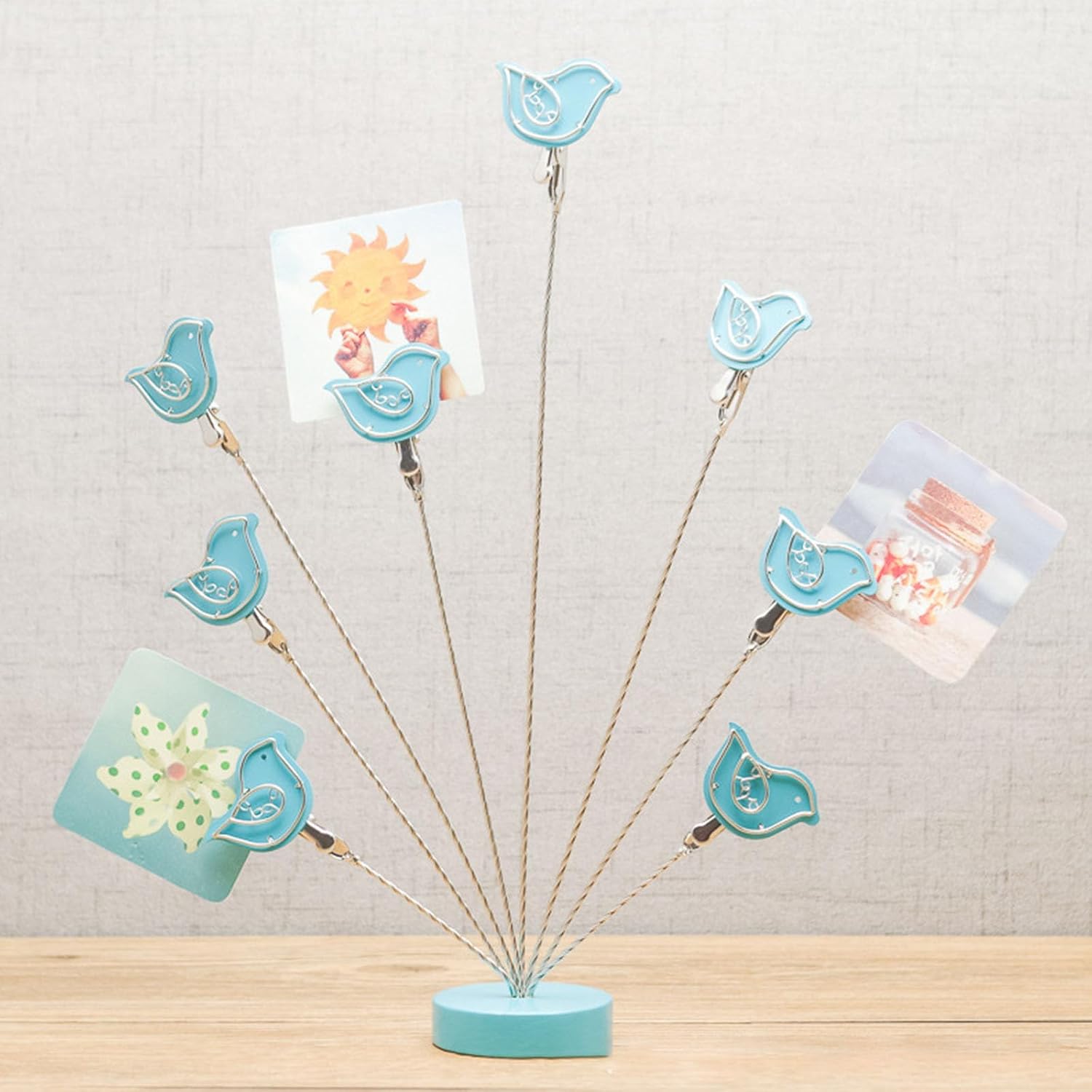 Bird Shape Metal Picture Frame Clip Holder Photo Tree Holder Desk Display Stand for Birthday Wedding Christmas Metal Peace Clip