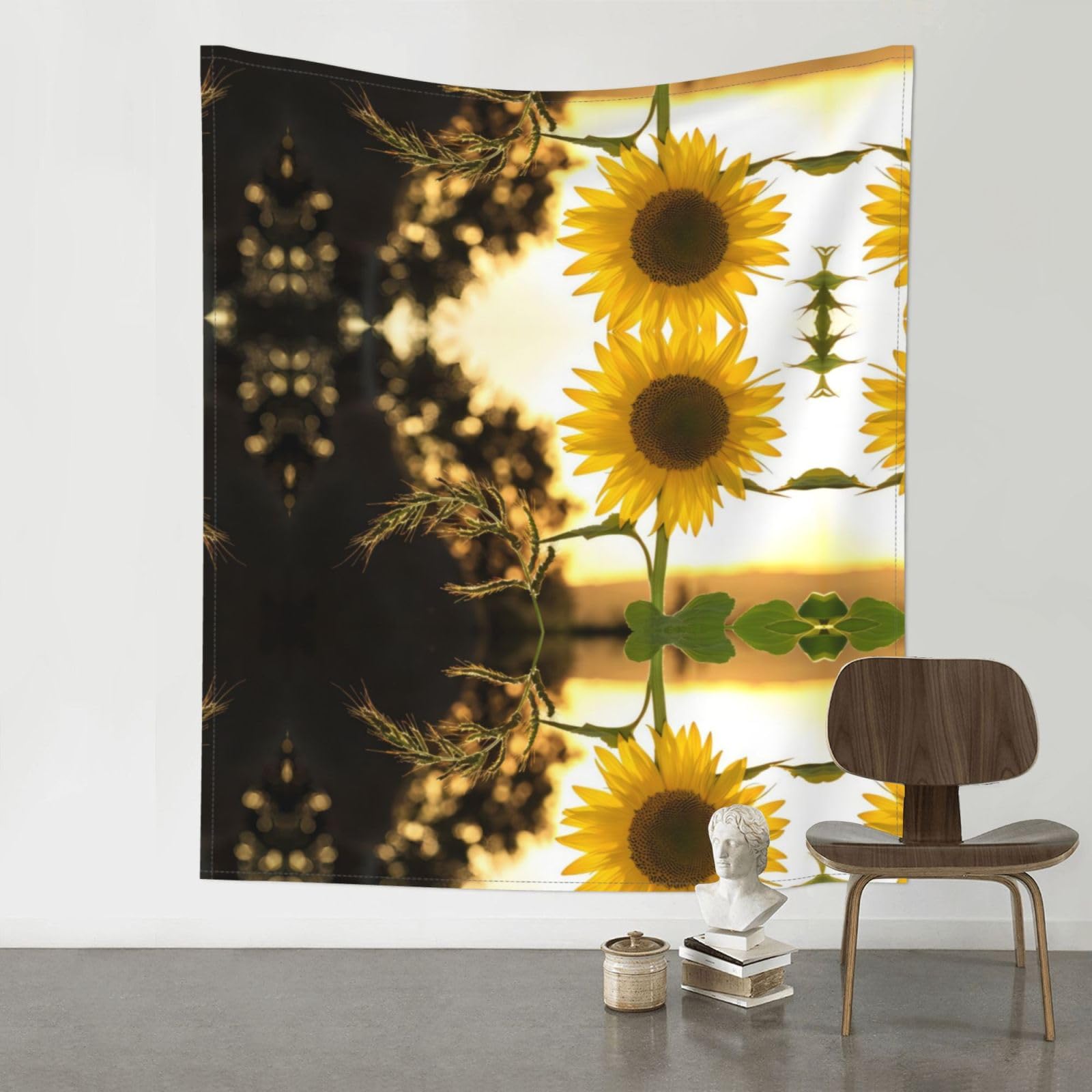 YYHWHJDE Sunflowers Sun Prints Wall Tapestry 60x51in - High-Grade Polyester Throw for Dorm Room Decor, Beach Blankets & Home Accent