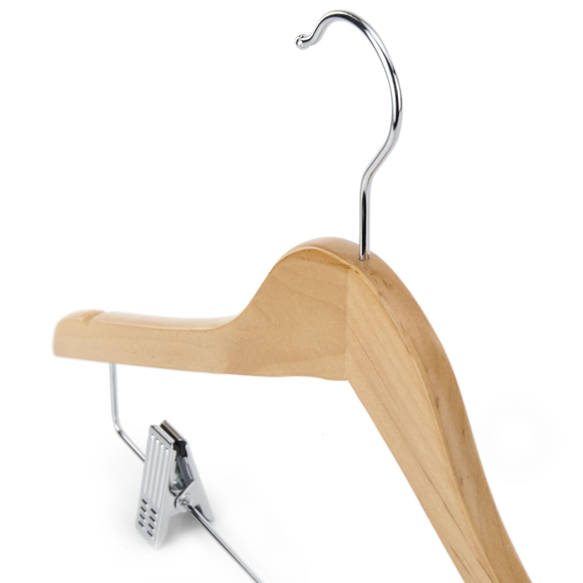 Hangerworld Lot de 5 cintres en Bois à Pinces Ajustables pour Tailleurs/Jupes - 45cm