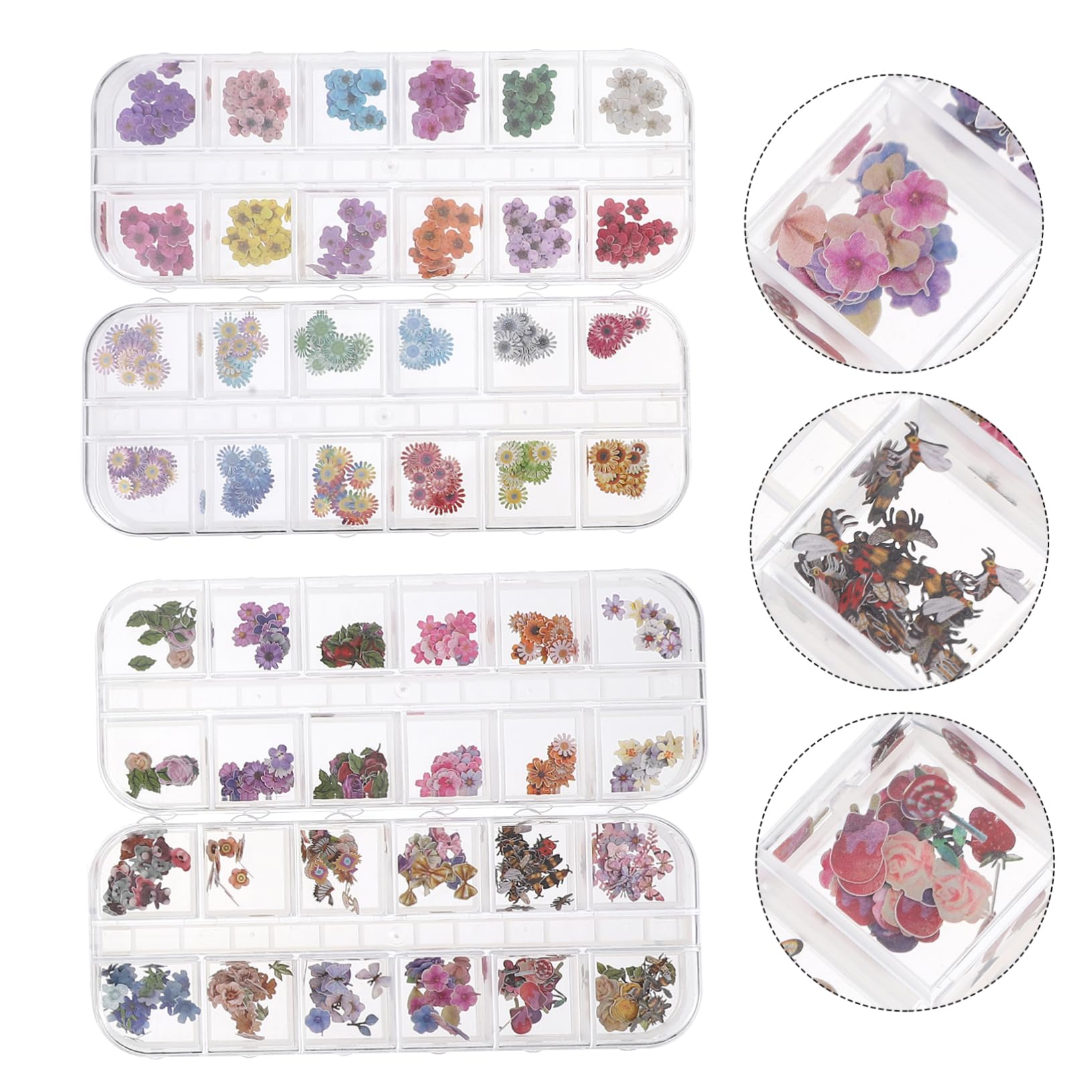 2 Set Decorazioni Per Unghie Legno Margherita Per Nail Art Adesivi Floreali Per Manicure Accessori Per Unghie Decorazioni Uniche 4 Scatole*2