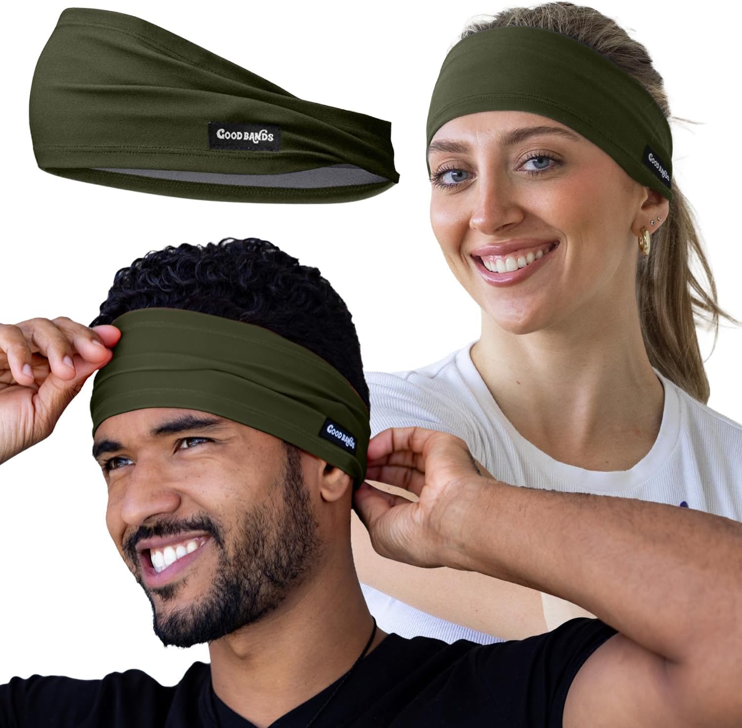 Good Bands Sweat Headbands for Men and Women, Non Slip Workout Sweatband
