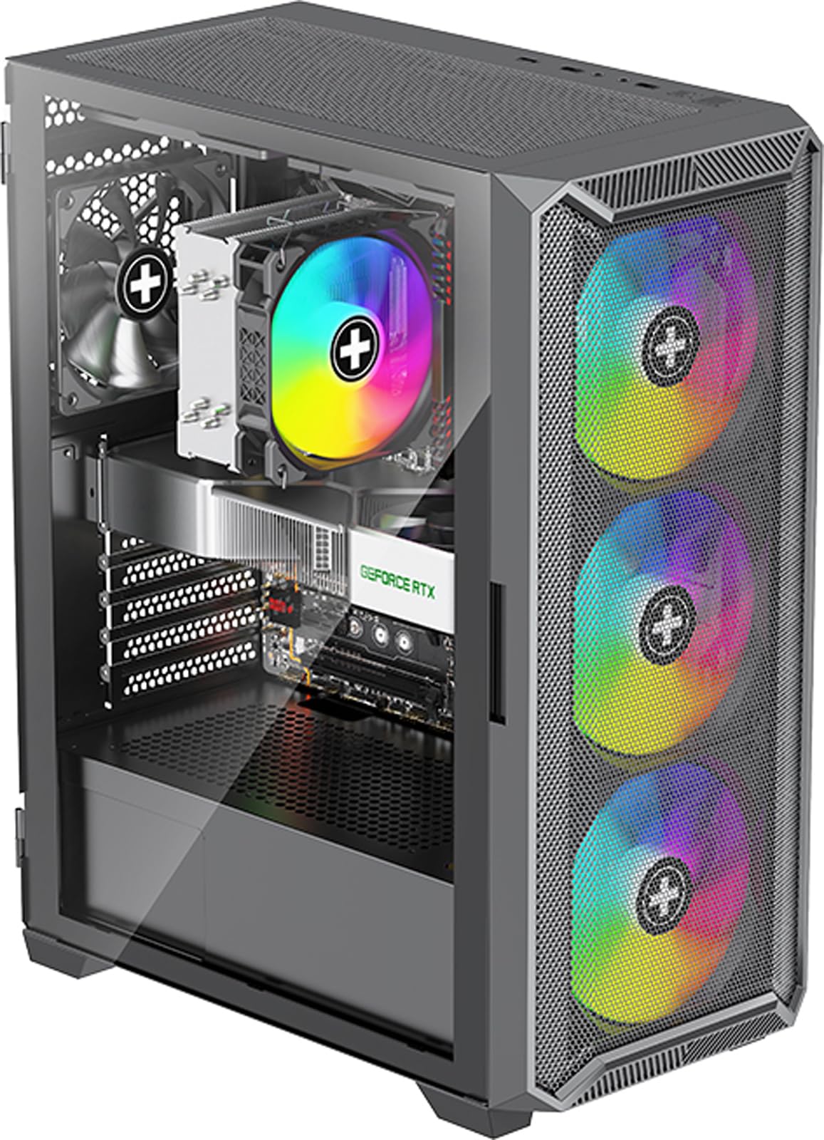 Xilence X613 XILENT Blade II Boîtier PC Gaming, 3X Ventilateurs ARGB 120 mm, Tour Moyenne ATX (Midi Tower), Panneau Avant Mesh pour Un Excellent Airflow avec Carte de contrôle PWM/ARGB