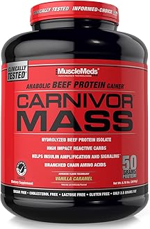 MuscleMeds Carnivor Mass Diet Supplement, Vanilla Caramel, 5.93 Pound (002658)