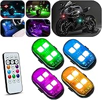 GSOWO Upgraded 4-Pack Wireless LED Strobe Lights with Remote - 8 Colors, Waterproof IP65, USB-C Rechargeable for Cars, Motorcycles, Drones