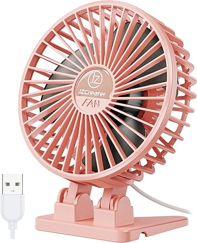 Miniatura 7 de JZCreater Ventilador de Escritorio USB, Mini Ventilador Portátil, Ventilador de Enfriamiento de Mesa de Escritorio de 3 Velocidades, Ventilador de