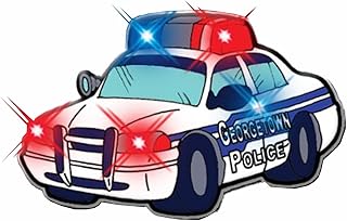 Police Car Flashing Body Light Lapel Pins with 3 Red and 2 Blue Bright LEDs