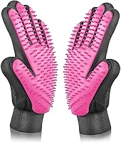 BYETOO Deshedding Grooming Glove for Dogs & Cats - 261 Silicone Tips, Hair Remover Mitt, Massage Brush for Short/Long Fur Pets