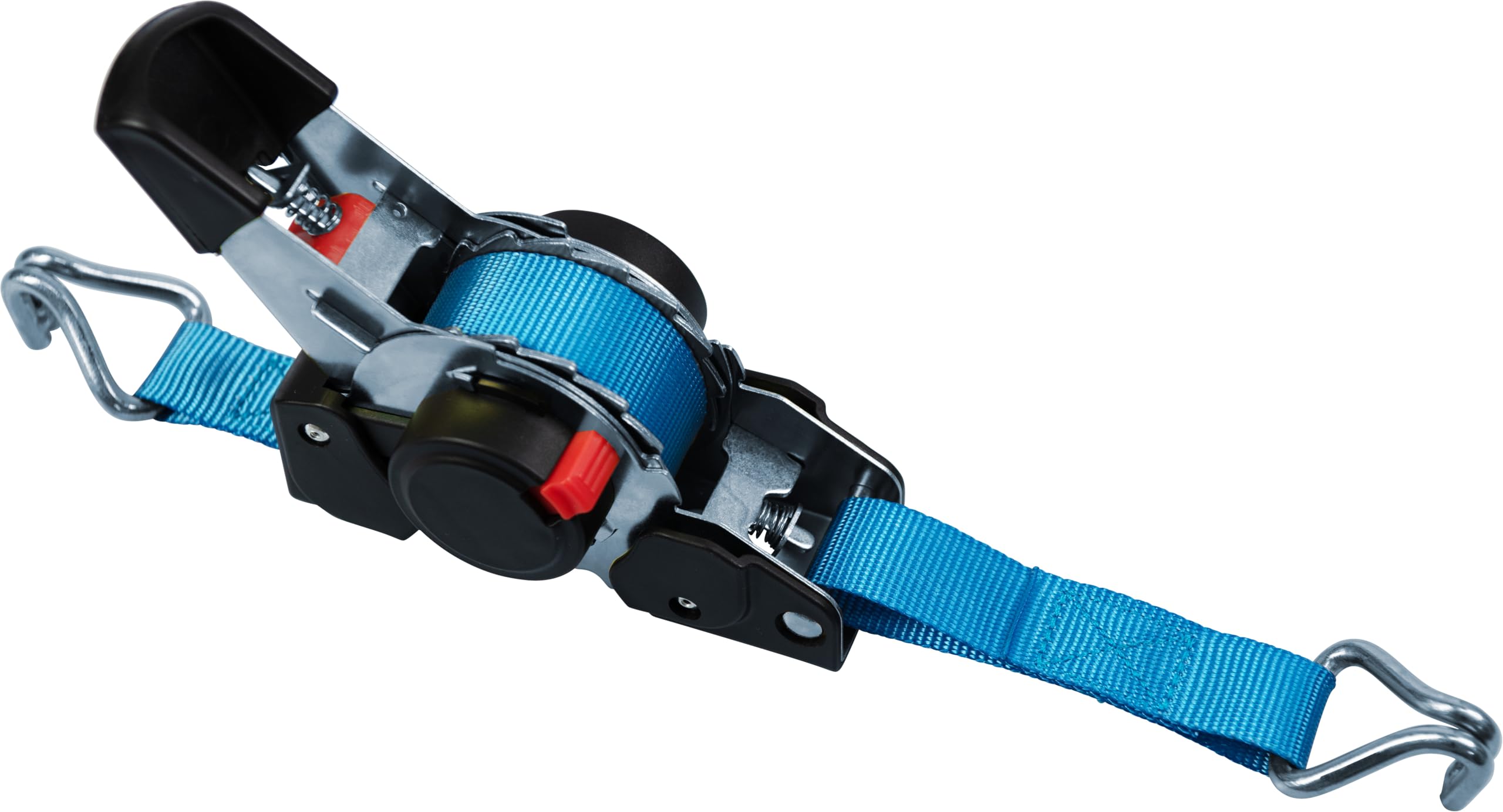 Connex Pas mocujący – jednoczęściowy – 3,5 m x 25 mm – 600 kg maksymalne obciążenie – automatyczne zwijanie – z grzechotką i spiczastym haczykiem – z poliestru / pas mocujący / zabezpieczenie ładunku / pas zapadkowy / DY270623