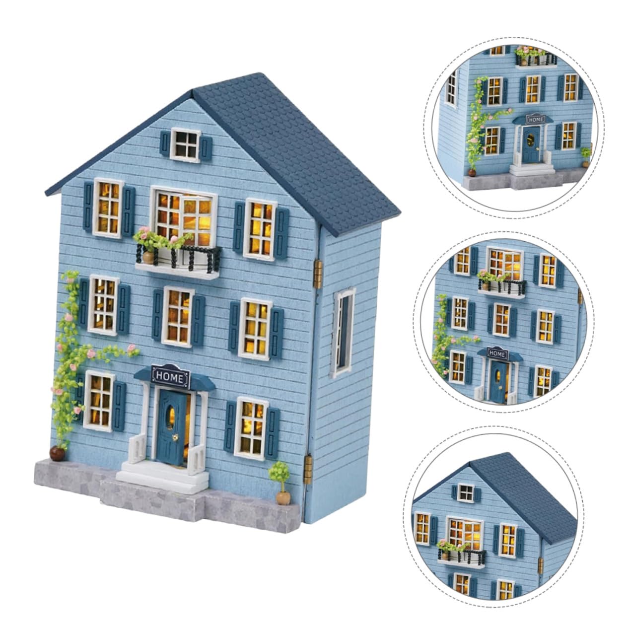 Abaodam Kit Mini Casa delle Bambole in Legno con Mobili Costruzione Artigianale Portatile per Adulti e Ragazzi Decorazione Natalizia Creativa e Collezionabile