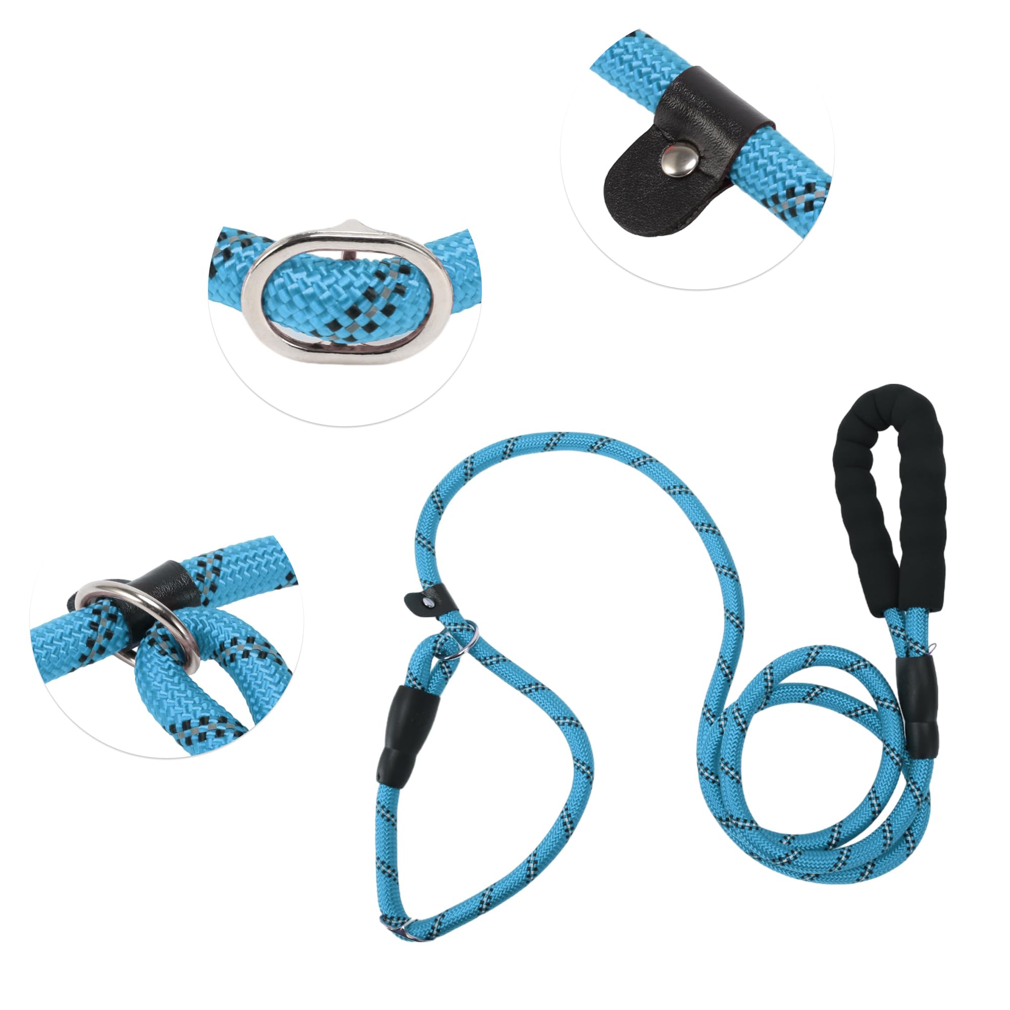 CAPASTEC Guinzaglio per Cani Corda Riflettente in Nylon, Manico in Spugna, Blu Cielo, Lunghezza 180cm Dia. 1/2 Pollice