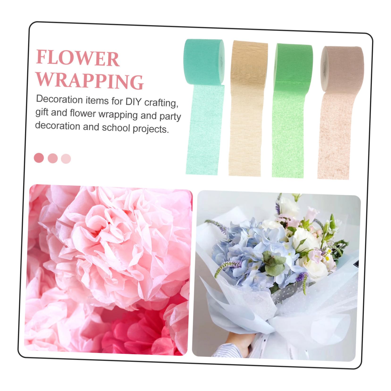 SEWACC 24rouleaux Papier Crépon Pour Décorations De Fête Streamers Pour Et Mariages Accessoires De Décoration Papier Pour Événements Festifs