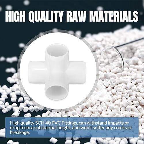 Miniatura 40 de Paquete de 12 accesorios de tubería de PVC de 3/4 pulgadas de 90 grados, conectores de tubería de PVC de grado recto de 2 vías para muebles, 2 vías