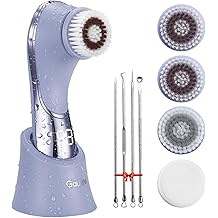 Facial Cleansing Brush Face Scrubber Exfoliator Rechargeable IPX7 Waterproof Electric Spin Cleanser Device for Exfoliating, Massaging and Deep Cleansing Removing Blackhead, Face Massaging
