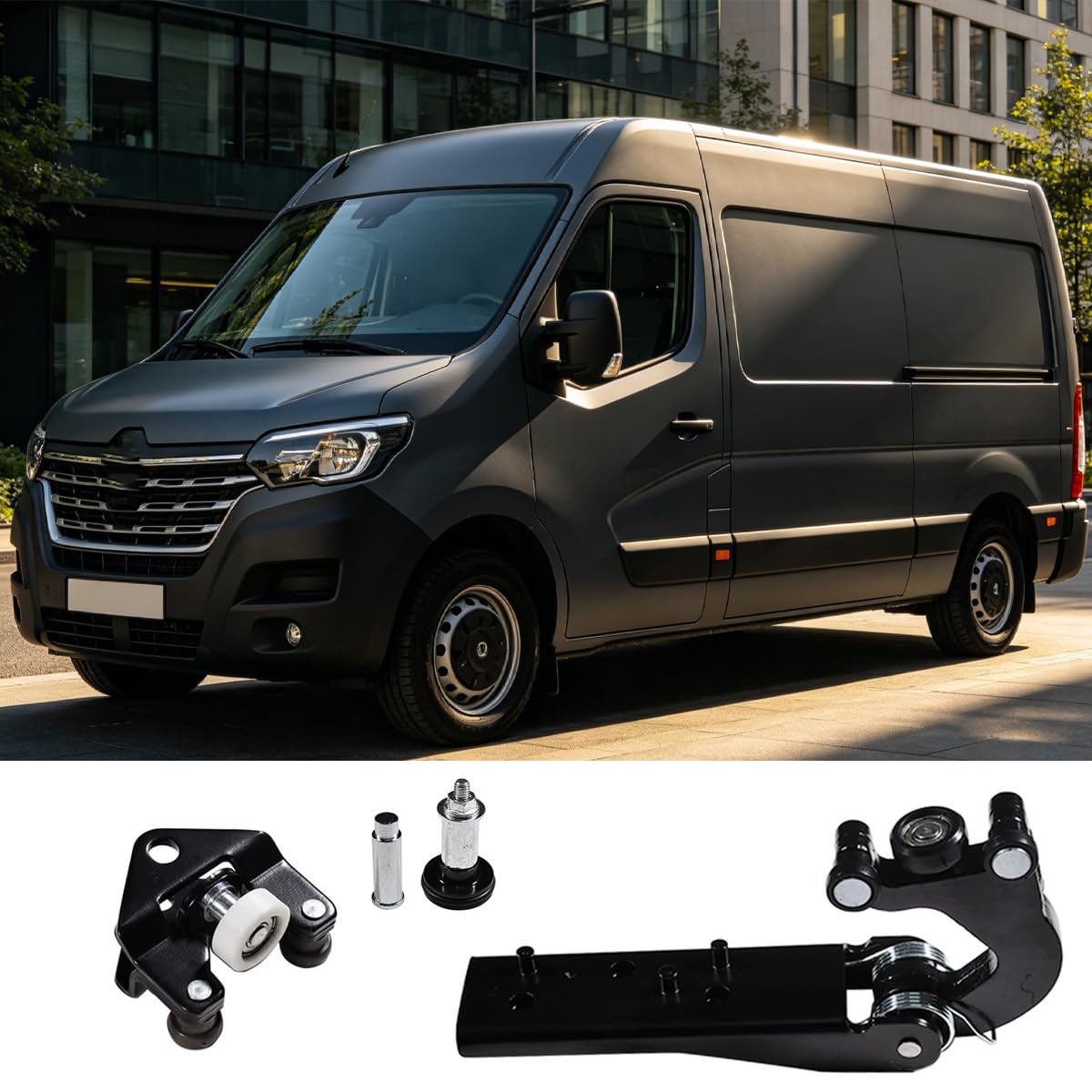 Ticha Lewy zawias prowadnicy rolkowej drzwi przesuwnych górny środkowy dolny 777946809R do Movano B Master Mk3 NV400 Van, RHD